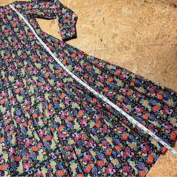 Boden Cotton Black Floral Tiered Maxi Shirt Dress Sz 8R - Picture 15 of 15